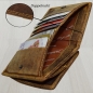 Preview: flevado Geöltes Leder RFID Schutz Portemonnaie 100% Voll Leder Geldbörse Wiener Schachtel Brieftasche Geldbeutel